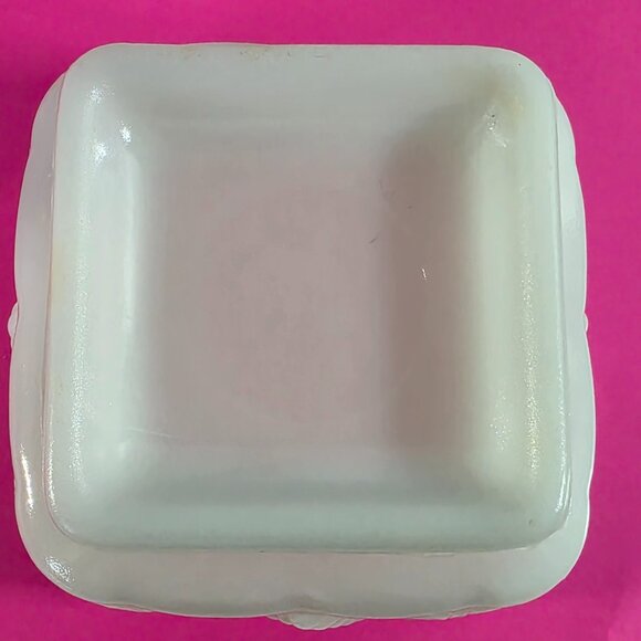 Two 4" and 6" White Grapes and Leaves Milk Glass Candy Dishes - Picture 6 of 6